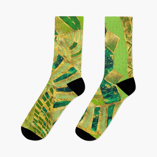 Item preview, Ethic Tribal Ornament - Greens and Gold designed and sold by k9printart.