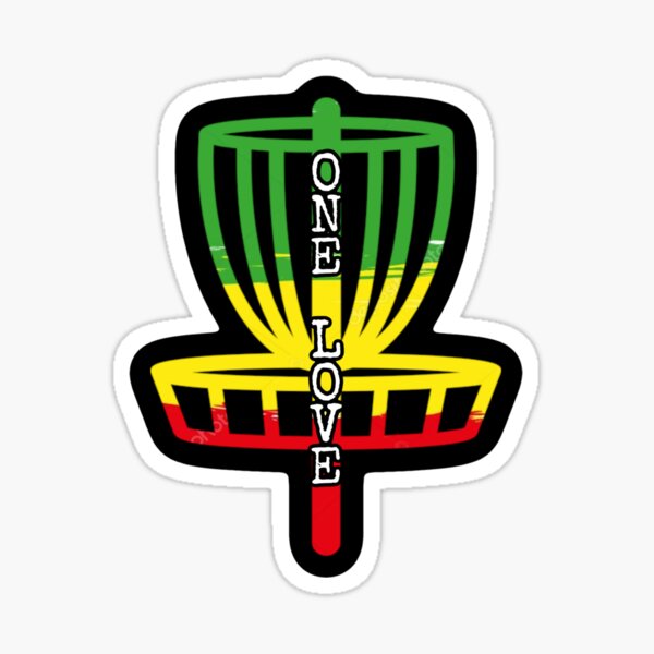 "Rasta Disc Golf Basket " Sticker by StevenODell Redbubble