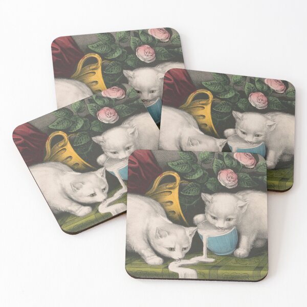 Item preview, Two kittens happy over spilt milk ca. 1871 designed and sold by ebrawne.