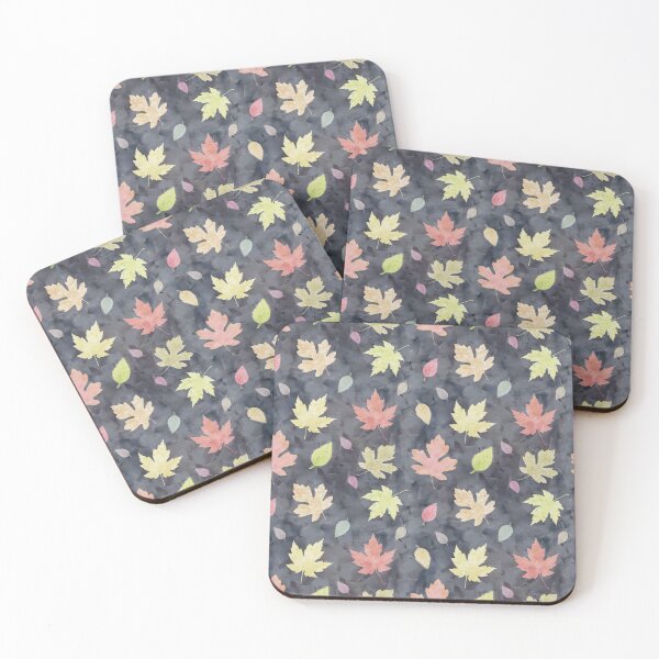 Item preview, Floral pattern, yellow and orange leaves on a gray background. designed and sold by UVI-CA.