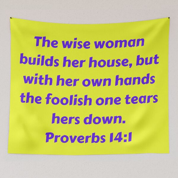 Item preview, Bible Verse Proverbs 14:1 designed and sold by Prayingwarrior.