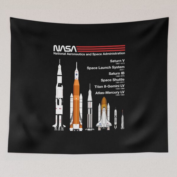 Item preview, NASA Rockets - Saturn V, SLS, Saturn IB, Space Shuttle, Titan, Atlas Line Up designed and sold by circumbinary.