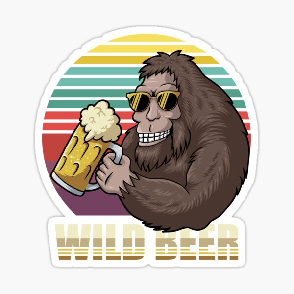"Bigfoot Drinking Beer Retro design gift for bigfoot lovers who drink ...