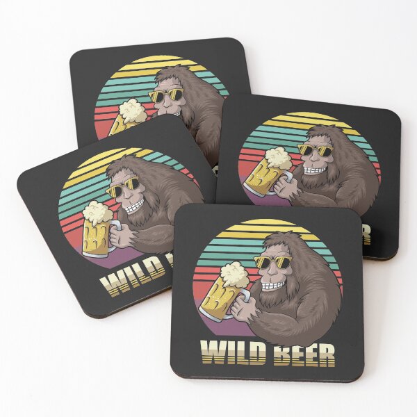 Item preview, Bigfoot Drinking Beer Retro design gift for bigfoot lovers who drink beer designed and sold by BRtisticDesigns.
