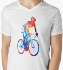 Frau Triathlon Radfahren 06 T-Shirt mit V-Ausschnitt