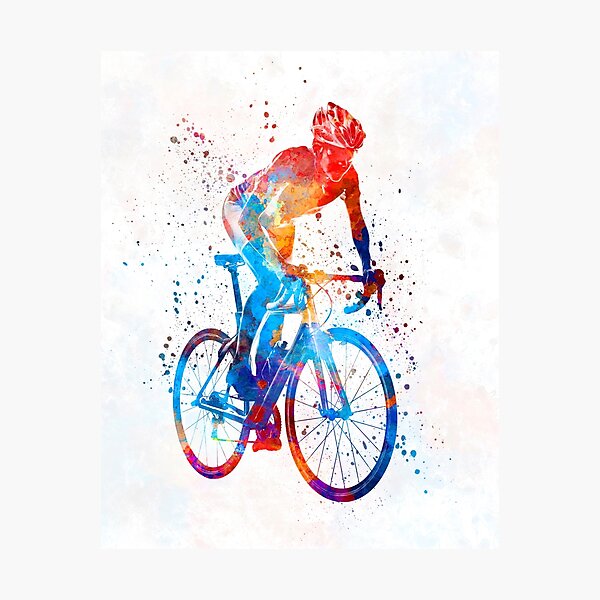 Woman triathlon cycling 06 Photographic Print