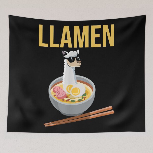 Item preview, Llamen Llama Ramen Noodle Japanese Anime Kawaii designed and sold by SweetbeStore.