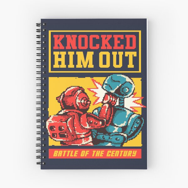 Item preview, Pixel Art Vector Illustration Robot Battle Punch Each Other Arena with 80s Colors Style designed and sold by Peekonet.