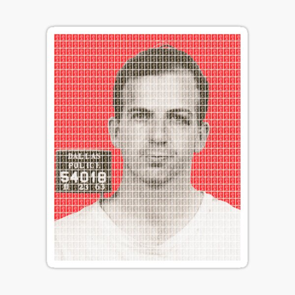 Lee Harvey Oswald Mug Shot - Red Sticker
