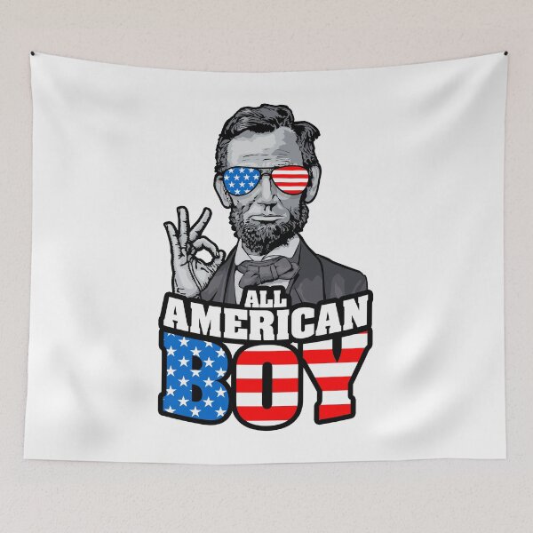 Item preview, Abraham Lincoln 4th Of July Funny OK All American Boy USA designed and sold by GrandeDuc.