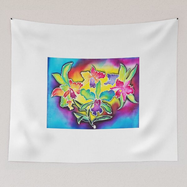 Item preview, Modern batik orchid pattern with bright colors  designed and sold by wonderisland.