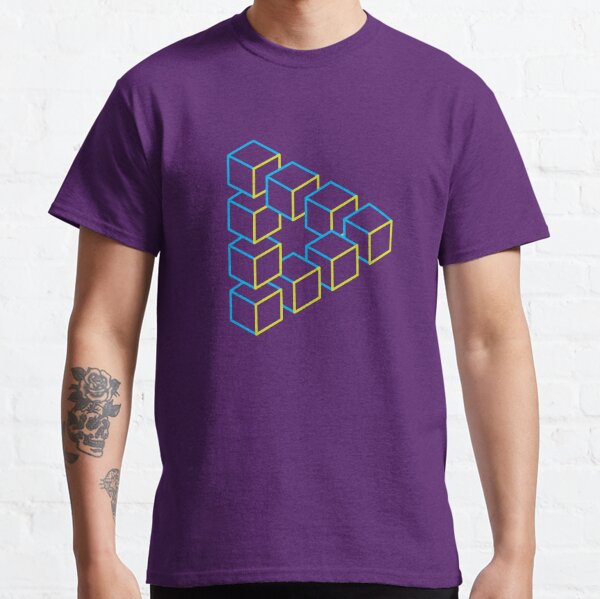 Geometric Graphic Design Print Classic T-Shirt 3D Effect Multiple  Colors/Sizes