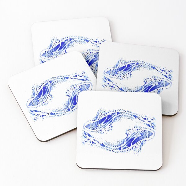 Item preview, fish, blue on white, zodiac constellation, monochrome, minimalism, designed and sold by Maria Mihailova.