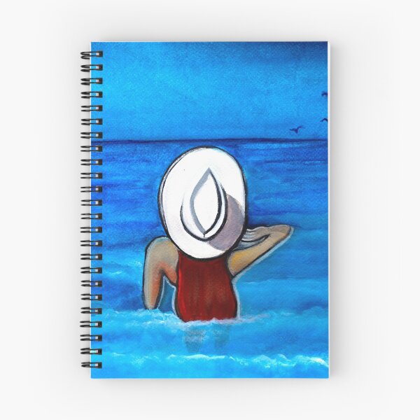 Item preview, Summer Fun Lady with hat on the beach Painting designed and sold by artbymanjiri.