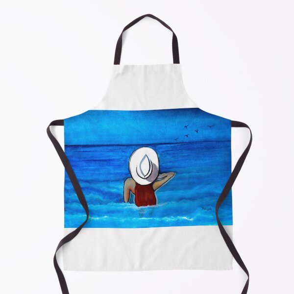 Item preview, Summer Fun Lady with hat on the beach Painting designed and sold by artbymanjiri.