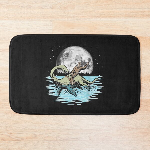 Item preview, Funny Bigfoot Riding Nessie Loch Ness Monster  Full Moon designed and sold by lelaedna.