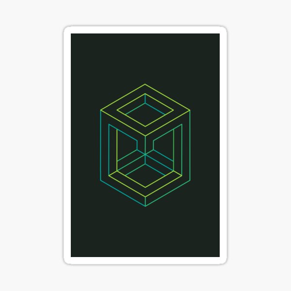 Vista previa del artículo con la obra «Formas imposibles: contorno de cubo», diseñado y vendido por Jeff Merrick.