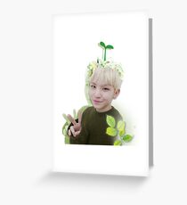 Woozi Seventeen - Cute Plant Greeting Card