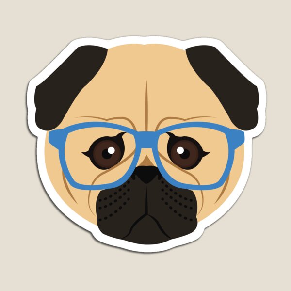 Item preview, pug in glasses designed and sold by FeaturedStore.