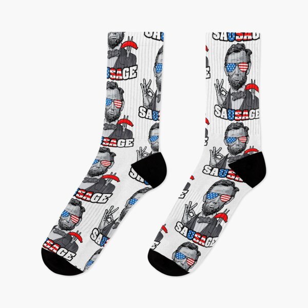 Item preview, Abraham Lincoln 4th Of July Funny OK Sausage BBQ USA Flag designed and sold by GrandeDuc.