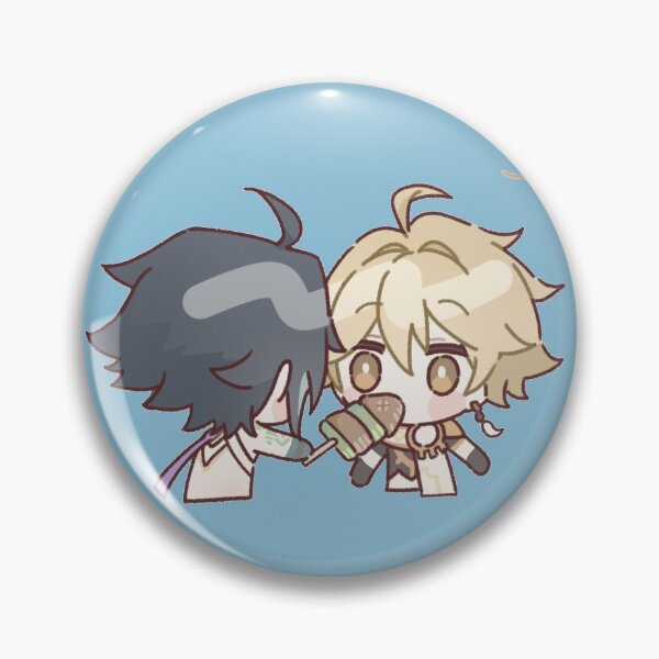 Item preview, Genshin Impact Chibi Xiao and Aether  designed and sold by NewEraMutant.