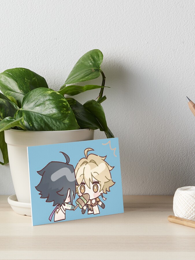 Genshin Impact Chibi Xiao and Aether | Art Board Print