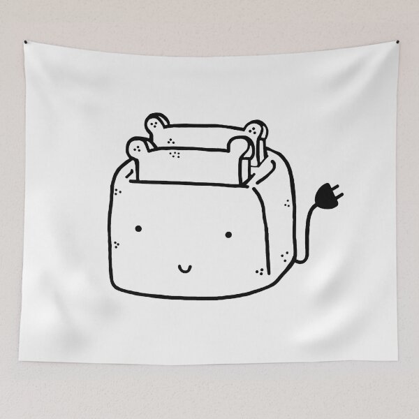 Item preview, cute smiling toaster with cord designed and sold by babyseagull.
