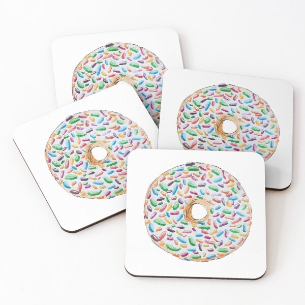 Item preview, Colorful Rainbow Sprinkles White Icing Donut designed and sold by Jada Clark.