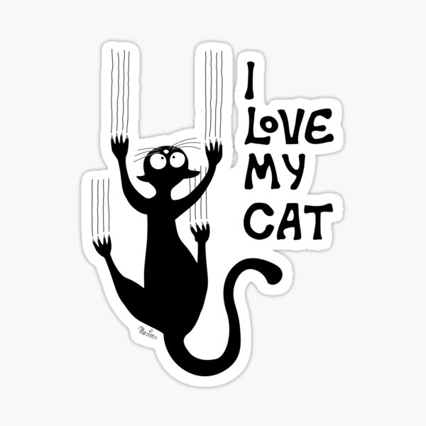 Funny Cat Scratching Sticker