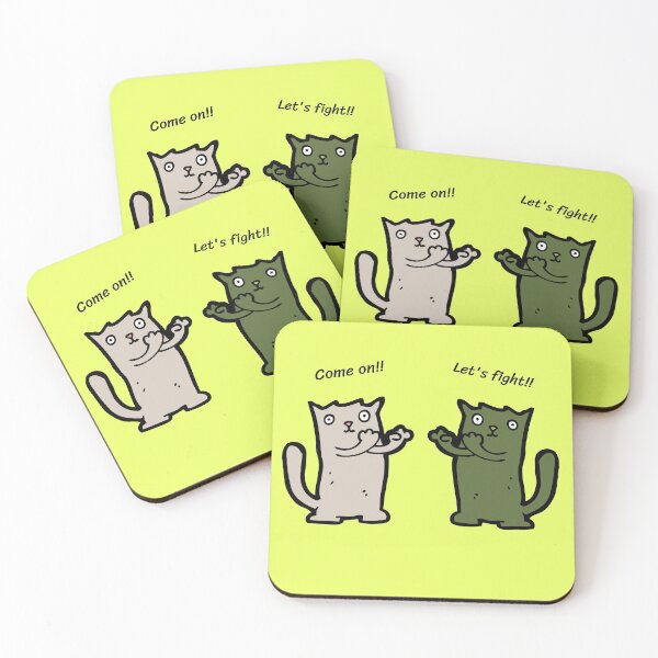 Item preview, Funny cat cartoon.Let's fight and relieve stress. designed and sold by Kedmaneeshop.