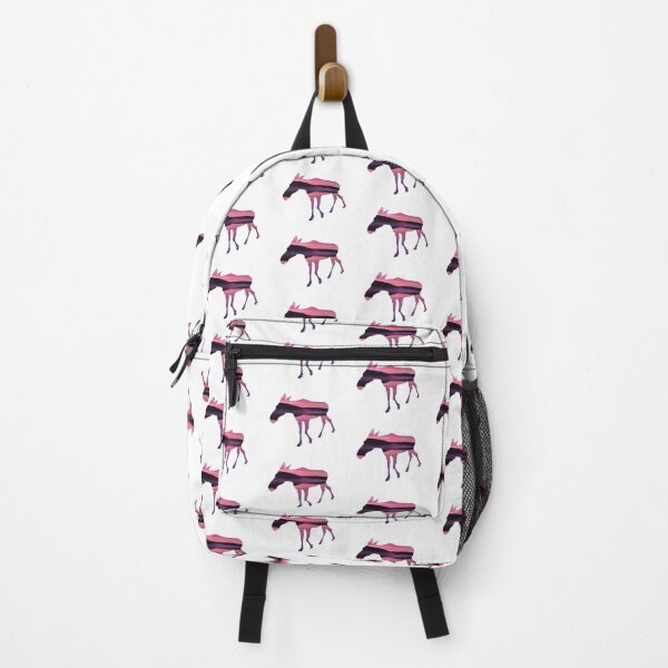 Item preview, Female Moose (cow) silhouette pink sunset at the lake designed and sold by Pauletart.
