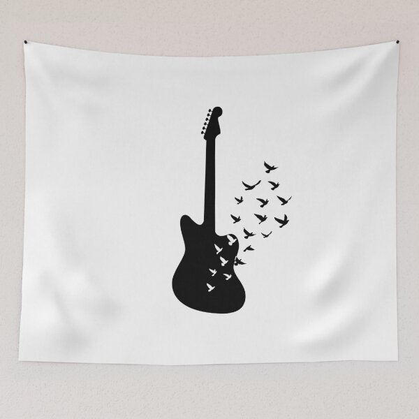 Item preview, Offset Style Electric Guitar Silhouette Turning Into Birds designed and sold by nightsworthy.