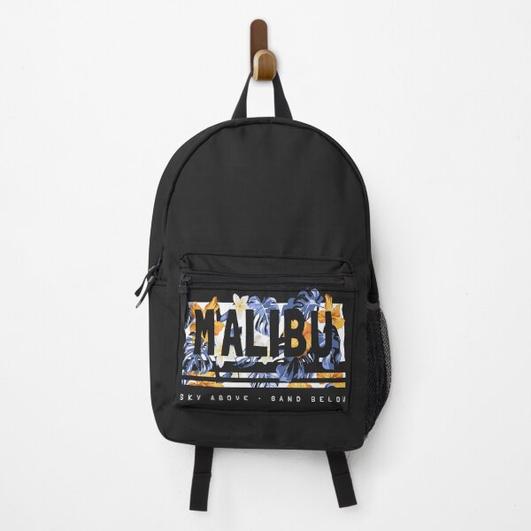 Item preview, Malibu Slogan with Abstract Palm Leafs Exotic Flowers designed and sold by Peekonet.