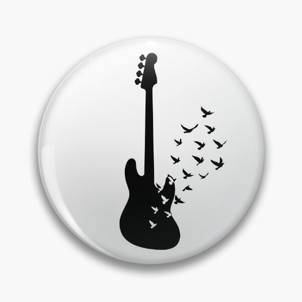 Item preview, Bass Guitar Silhouette Turning Into Birds designed and sold by nightsworthy.