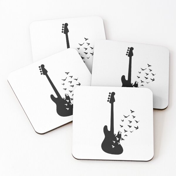 Item preview, Bass Guitar Silhouette Turning Into Birds designed and sold by nightsworthy.