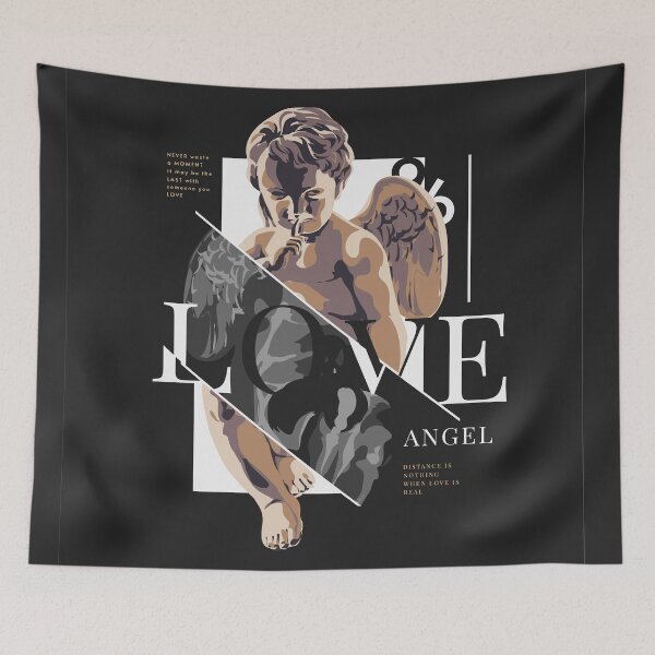 Item preview, Love Slogan with Antique Statue Illustration Black Background designed and sold by Peekonet.