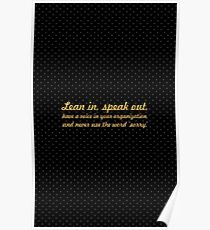 Lean in, speak out... “Trish Bertuzzi” Inspirational Quote Poster