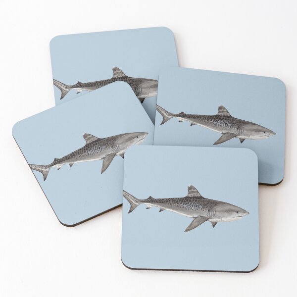 Item preview, TIGER SHARK-Galeocerdo cuvier (light blue) designed and sold by BEATRIZ ABAITUA.
