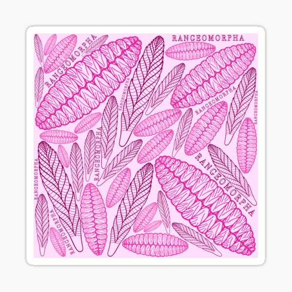 Pink Rangeomorpha Ediacaran fossils Sticker