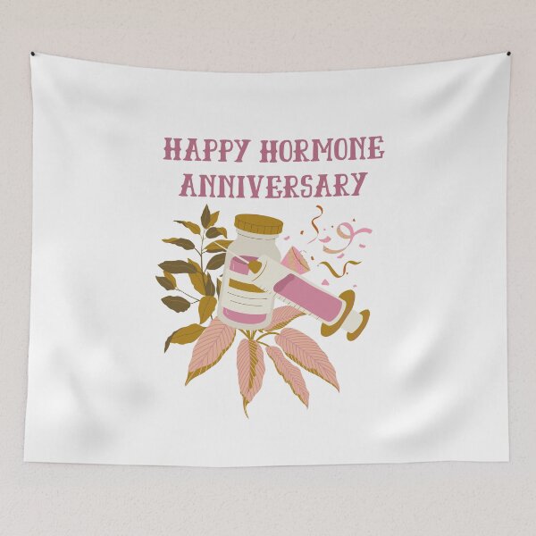 Item preview, Happy Hormone Anniversary - Transgender Pride HRT Celebration  designed and sold by Koiboi11.