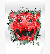 Bowser Emblem Splatter Poster