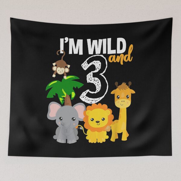 Item preview, I'm Wild and Three Zoo Theme Bday Safari Jungle Animals designed and sold by kristazzsa112.