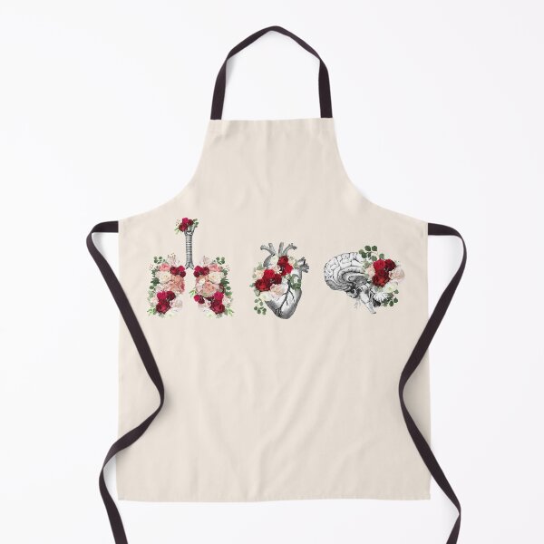Item preview, Heart, brain and lungs, floral anatomy with roses and flowers, art and anatomy with botanical elements designed and sold by Collagedream.