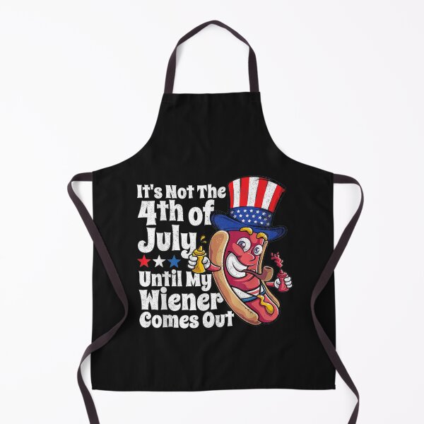 Item preview, Mens Funny 4th of July Hot Dog Wiener Comes Out Adult Humor Gift T-Shirt designed and sold by United-Carlos.