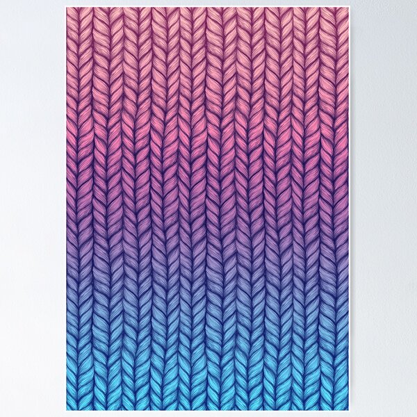 Item preview, Chunky Knit Pattern in Pink, Blue & Purple designed and sold by micklyn.