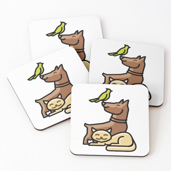 Item preview, Dog Cat and Parrot Friendship designed and sold by Cartoon-animals.