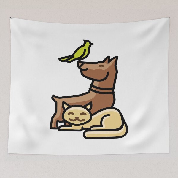 Item preview, Dog Cat and Parrot Friendship designed and sold by Cartoon-animals.