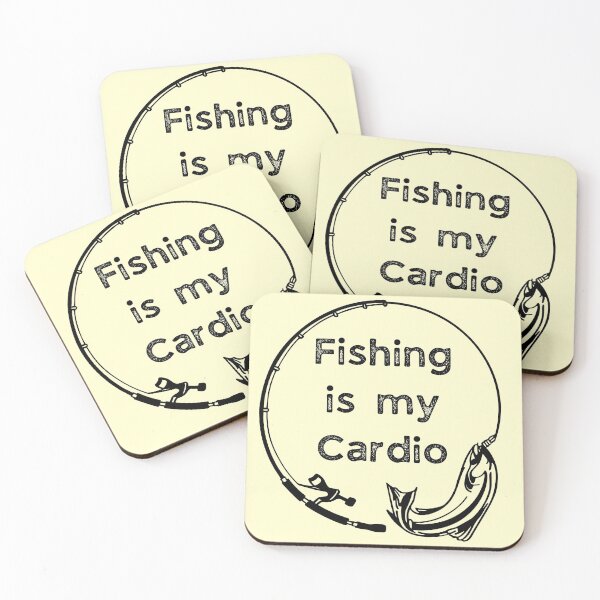Item preview, Fishing is my cardio funny fishing cartoon for summer designed and sold by PunMan Army.