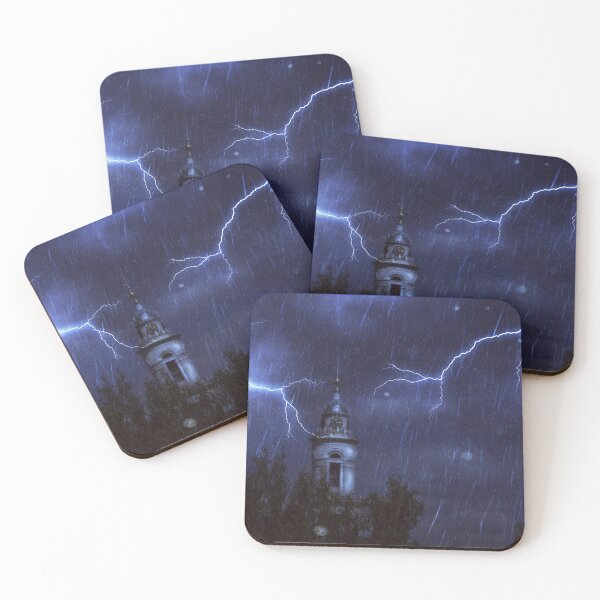 Item preview, Old chapel in rainy night designed and sold by AnnArtshock.