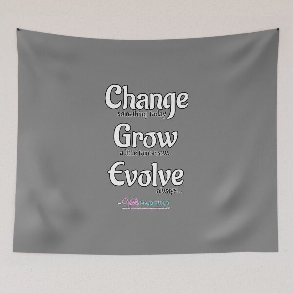 Item preview, Change Grow Evolve : Inspirational Quote - white text w black outline ~ Vicki Hadfield designed and sold by Printable Pressies.